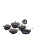 Hazarpazar Lidya Gold 9 Parça Tencere Set - 1