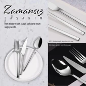 Serenk Barselona Çelik Çatal Kaşık Bıçak Takımı 24 Parça - 6