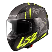 LS2 RAPID 2 RAVEN MAT SİYAH-GRİ-NEON SARI KASK - 11