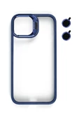 iphone 13 Kılıf Kamera Standlı +Lens koruyuculu Kapak - 4