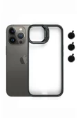 iphone 14 Pro Max Kılıf Kamera Standlı +Lens koruyuculu Kapak - 1
