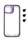 iphone 13 Pro  Kılıf Kamera Standlı +Lens koruyuculu Kapak - 4
