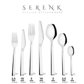 Serenk New York Çelik Çatal Kaşık Bıçak Takımı 42 Parça - 4