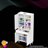 Modilayn AFRA 80x173x32,5 cm 1 Çekmece 3 Kapak 7 Raf 10 Bölme Çok Amaçlı Banyo & Mutfak Dolabı  thumbnail 7