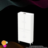 Modilayn YENİ AFRA 80 x 173 x 32,5 cm 1 Çekmece 4 Kapak 5 Raf 8 Bölme Çok Amaçlı Banyo & Mutfak Dolabı - 8