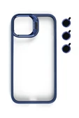 iphone 13 Pro Max Kılıf Kamera Standlı +Lens koruyuculu Kapak - 4