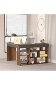 Robin Home Boston Kitaplık Raflı Çalışma Masası L Masa Ofis Çalışma Masası Barok-antrasit - 3