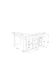 Robin Home Boston Kitaplık Raflı Çalışma Masası L Masa Ofis Çalışma Masası Barok-antrasit - 5