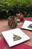 Yılbaşı 6 lı Kare Servis  Tabağı - 2