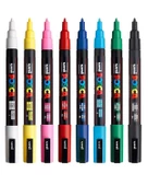 Uni Posca Su Bazlı Marker Seti 8li Ana Renkler 0.9 1.3mm PC3M thumbnail 2