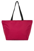 Bagmori Fuşya Çizgili Beach Bag Baskılı Plaj Çantası - 3