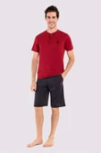 Erkek Bordo 3 Lü Pijama Takım - 2
