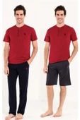 Erkek Bordo 3 Lü Pijama Takım - 3