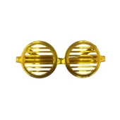 Parti Gözlük Plastik Camsız Panjur Yuvarlak Şekilli Gold 14x6 cm thumbnail 2