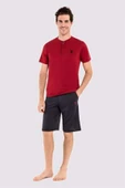 Erkek Bordo 3 Lü Pijama Takım - 2