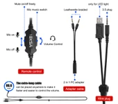 RGB Led Lambalar İle Göz Alıcı Tasarım Kulak Üstü Kablolu Kulaklık (Eksa E3000 3.5mm Kulaklık) - 10
