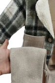 Erkek Bebek Takım Ekose Ceket Sweat Pantolon Yeşil - 4