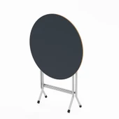 Eportatif Mutfak Masa Yemek  Katlanır Bahçe Masası  Yuvarlak Füme 1454 thumbnail 1