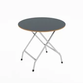 Eportatif Mutfak Masa Yemek  Katlanır Bahçe Masası  Yuvarlak Füme 1454 thumbnail 3
