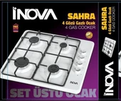 İnova Sahra 4 Gözü Gazlı Setüstü Doğalgazlı Ocak - 1