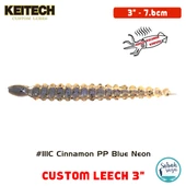 Keitech Custom Leech 7.6cm (3") #111C Cinnamon PP Blue Neon - 1