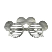 Parti Gözlük Plastik Camsız Panjur Minnie Şekilli Gümüş 14x6 cm thumbnail 2