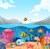 Deniz Altı Balık Duvar Kağıdı Baskı thumbnail 5