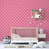 Pembe Noktalı Duvar Kağıdı Baskı thumbnail 3