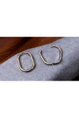2'Lİ OVAL GOLD VE GÜMÜŞ RENK 2 CM KADIN KÜPE - 1