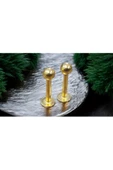 2'Lİ GOLD RENK 1,2 CM TOP BAŞLI PİERCİNG - 1