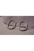 2'Lİ OVAL GOLD VE GÜMÜŞ RENK 2 CM KADIN KÜPE - 2