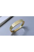 BİLEZİK MODEL İŞLEMELİ GOLD RENK 6,5 CM KADIN ÇELİK BİLEKLİK - 2