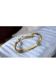 EVO MODEL TAŞLI GOLD RENK 6,4 CM KADIN ÇELİK BİLEKLİK - 2
