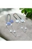 2'Lİ BONCUKLU ZİNCİRLİ KADIN KÜPE GÜMÜŞ RENK 5CM - 3