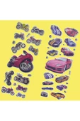 2'li Renkli Motor ve Araba Sticker - 1