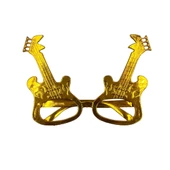 Parti Gözlük Plastik Camsız Gitar Şeklinde Gold 14x6 cm thumbnail 1
