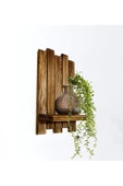 Ahşap Duvar Saksılık Kitaplık Duvar Çiçeklik Dekoratif Duvar Raf Ahşap Kokulu (33 CM X 19 CM) - 4