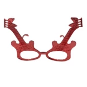 Parti Gözlük Plastik Camsız Gitar Şeklinde Kırmızı 14x6 cm thumbnail 2