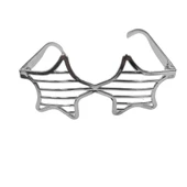 Parti Gözlük Plastik Camsız Panjur Yıldız Şekilli Gümüş 14x6 cm - 1