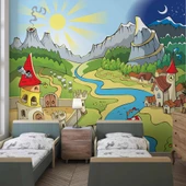 Masal Şehri Çocuk Odası Duvar Kağıdı Baskı thumbnail 1