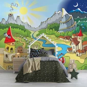 Masal Şehri Çocuk Odası Duvar Kağıdı Baskı thumbnail 4