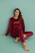 Gd Goldoremi 13309-5 Kadın Stronger Uzun Kol Kadife Pijama Takım - 5