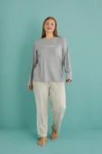 Gd Goldoremi 50802-19 Büyük Beden Kadın Amazing Milan Kumaş Pijama Takım - 4