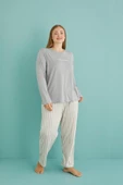 Gd Goldoremi 50802-19 Büyük Beden Kadın Amazing Milan Kumaş Pijama Takım - 3
