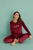 Gd Goldoremi 13309-5 Kadın Stronger Uzun Kol Kadife Pijama Takım - 7