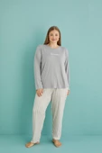 Gd Goldoremi 50802-19 Büyük Beden Kadın Amazing Milan Kumaş Pijama Takım - 1