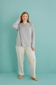 Gd Goldoremi 50802-19 Büyük Beden Kadın Amazing Milan Kumaş Pijama Takım - 2