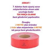 3 MT Reflektörlü Reflektif Fosforlu Araç Oto Kamyon Şerit Bant Tüvtürk Onaylı Düz Kırmızı İkaz Bandı thumbnail 3