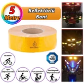 5 MT Reflektörlü Reflektif Fosforlu Araç Oto Kamyon Şerit Bant Tüvtürk Onaylı Düz Sarı İkaz Bandı thumbnail 1