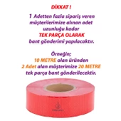 10 MT Reflektörlü Reflektif Fosforlu Araç Oto Kamyon Şerit Bant Tüvtürk Onaylı Düz Kırmızı İkaz Bandı thumbnail 3
